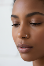 S925 Sterling Silver Plain Nose Ring - 22K Size Zero Adjustable