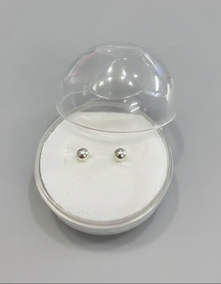 S925 Sterling Silver Round Ear Studs – 3 mm