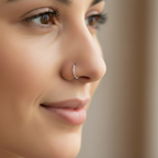 S925 Sterling Silver Twisted Nose Ring - 22K Size Zero Adjustable