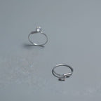 S925 Sterling Silver Zircon Studded Nose Ring - 22K Size Zero Adjustable