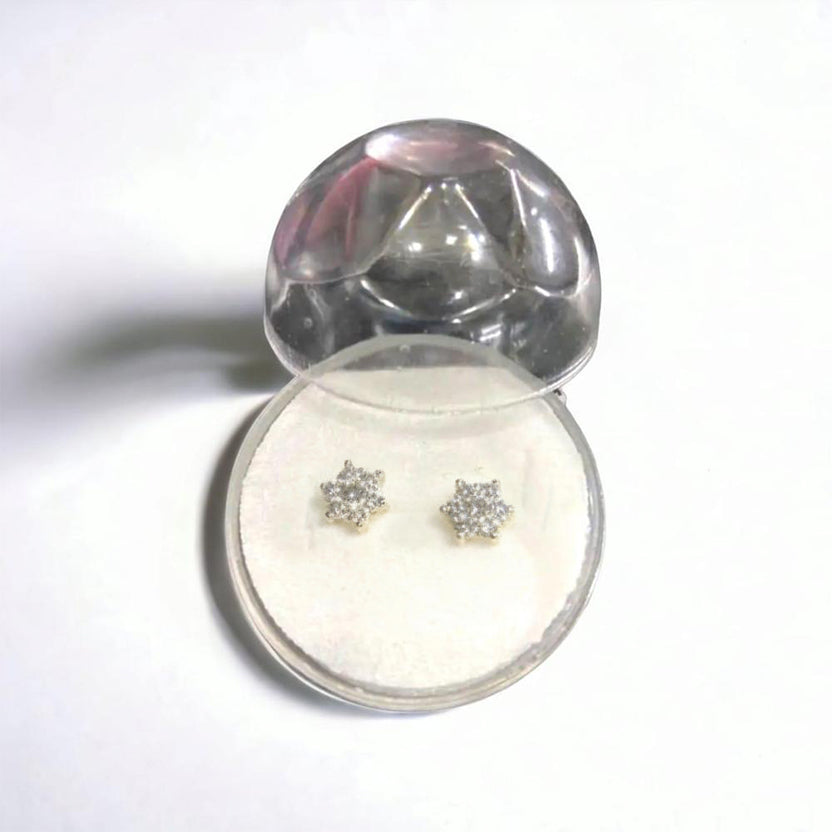 S925 Sterling Silver Flower Zircon Ear Studs