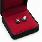 S925 Sterling Silver Flower Zircon Ear Studs