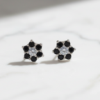 S925 Sterling Silver Flower Zircon Ear Studs
