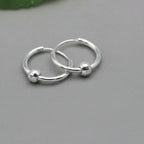 S925 Sterling Silver Italian Ball Hoop Earrings – 8mm Minimal Classic Hoops