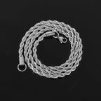 Silver Helix Rope Chain – 4 mm (316L Stainless Steel)