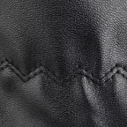 Unisex Black Plain Leather Gloves - Touchscreen Compatible (Pair)