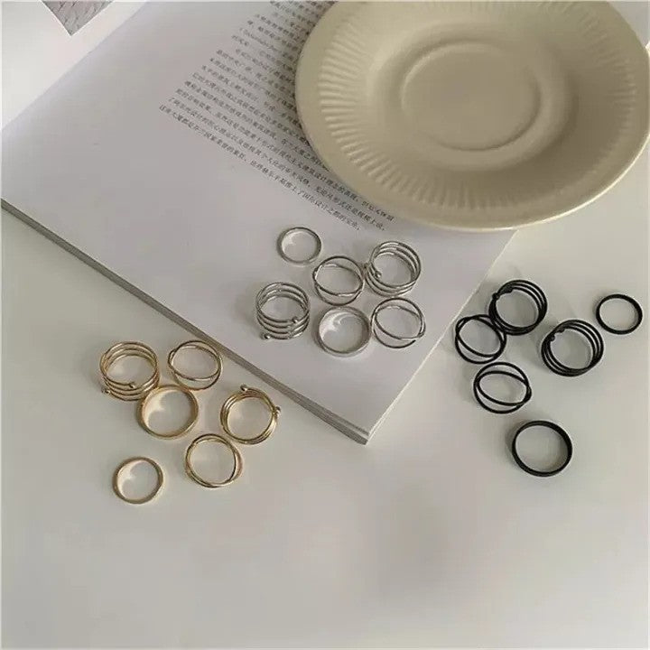 Urban Edge Rings Stack – 6 Pcs