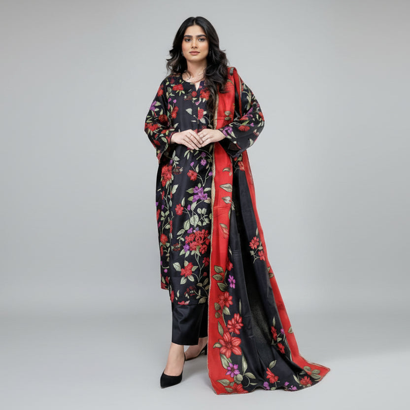 Zaman Pure Lawn Summer Collection – Rose Bloom Stitched 3Pc Suit