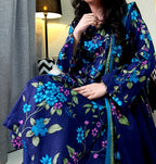 Zaman Pure Lawn Summer Collection – Night Bloom Stitched 3Pc Suit