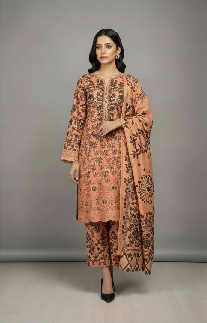 Sunset Noor Lawn 3PC Unstitched Suit – Summer Festive Collection