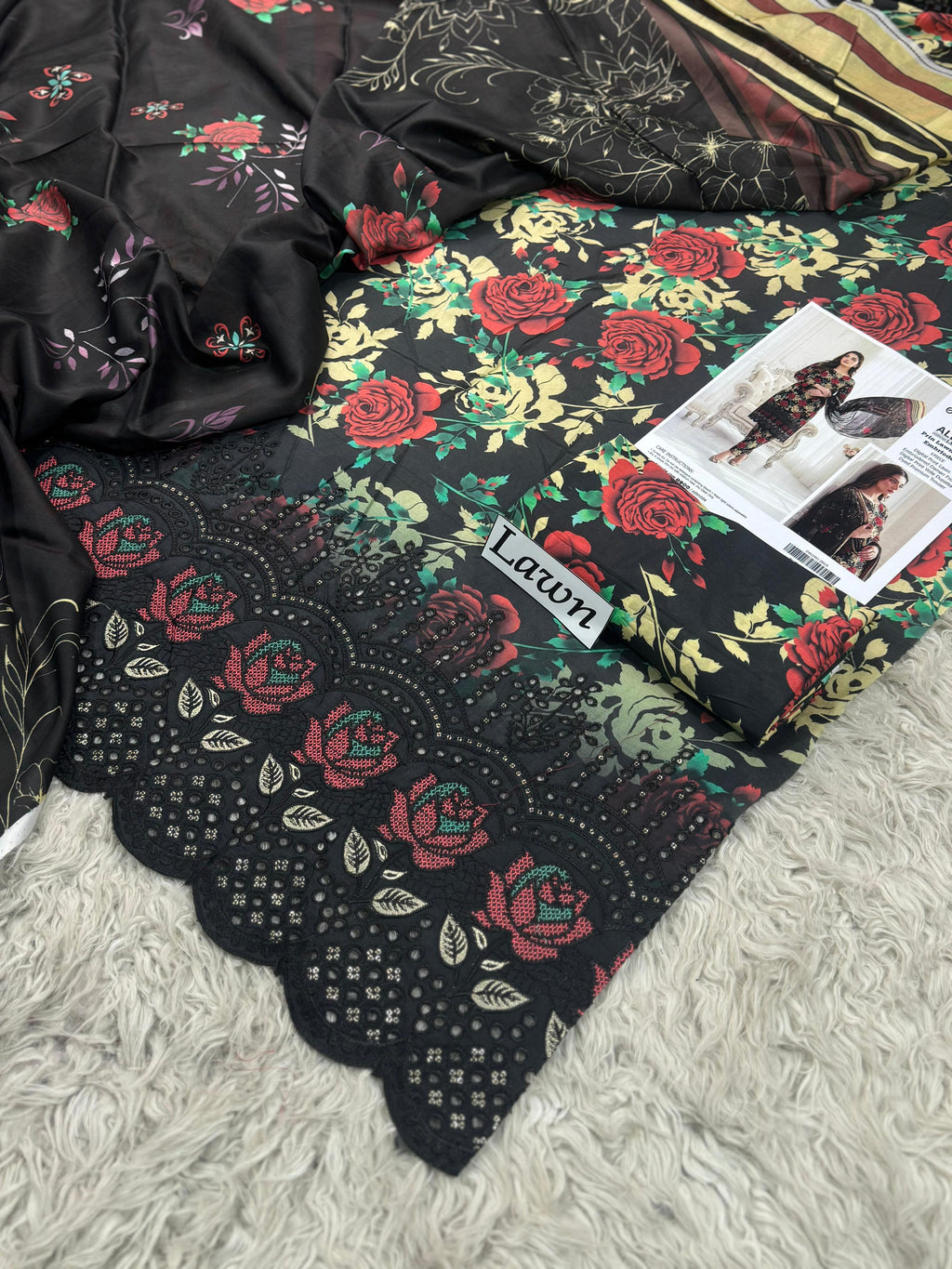 Night Rose Lawn 3PC Unstitched Suit – Summer Festive Collection