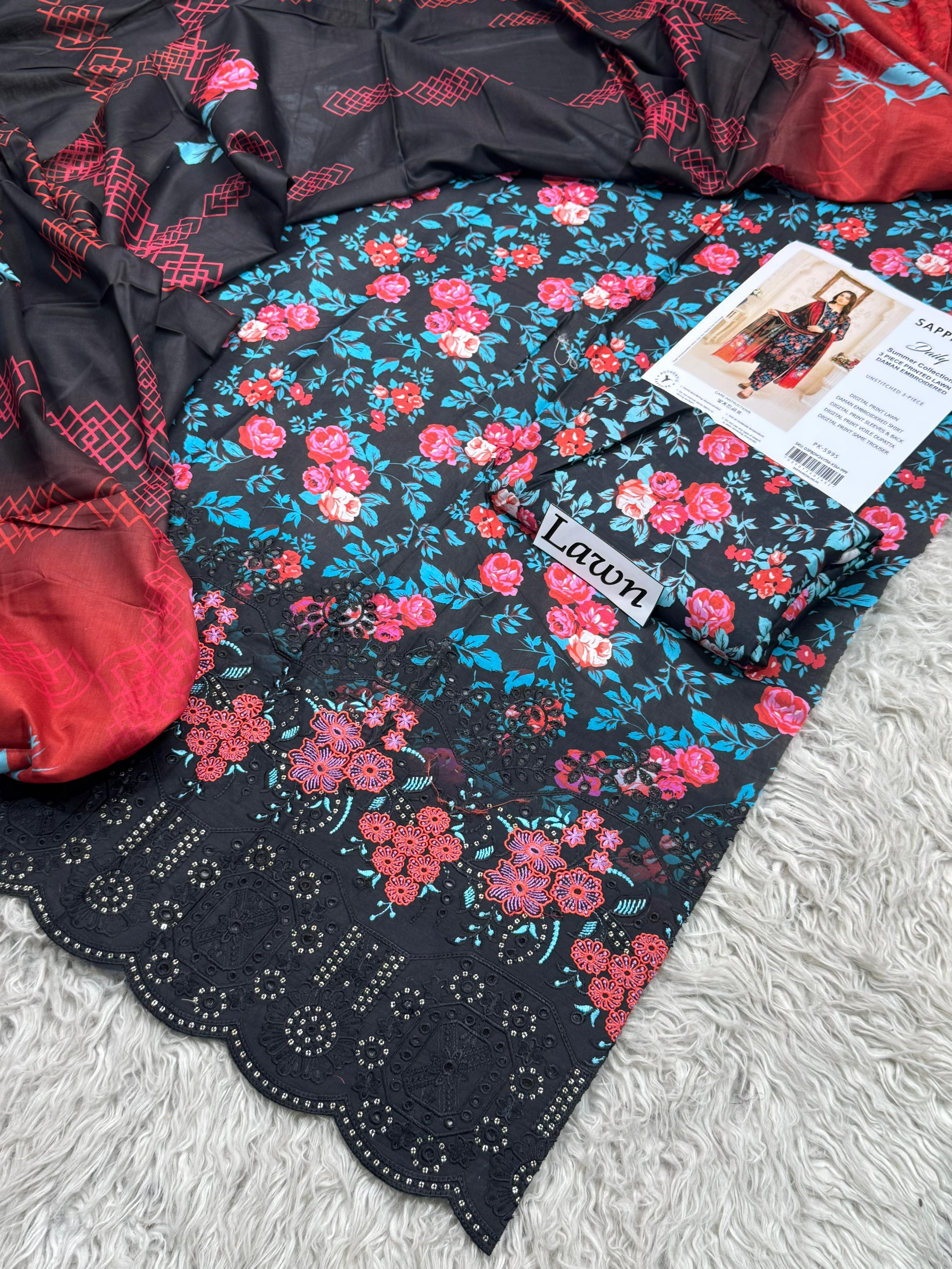 Twilight Garden Lawn 3PC Unstitched Suit – Summer Festive Collection