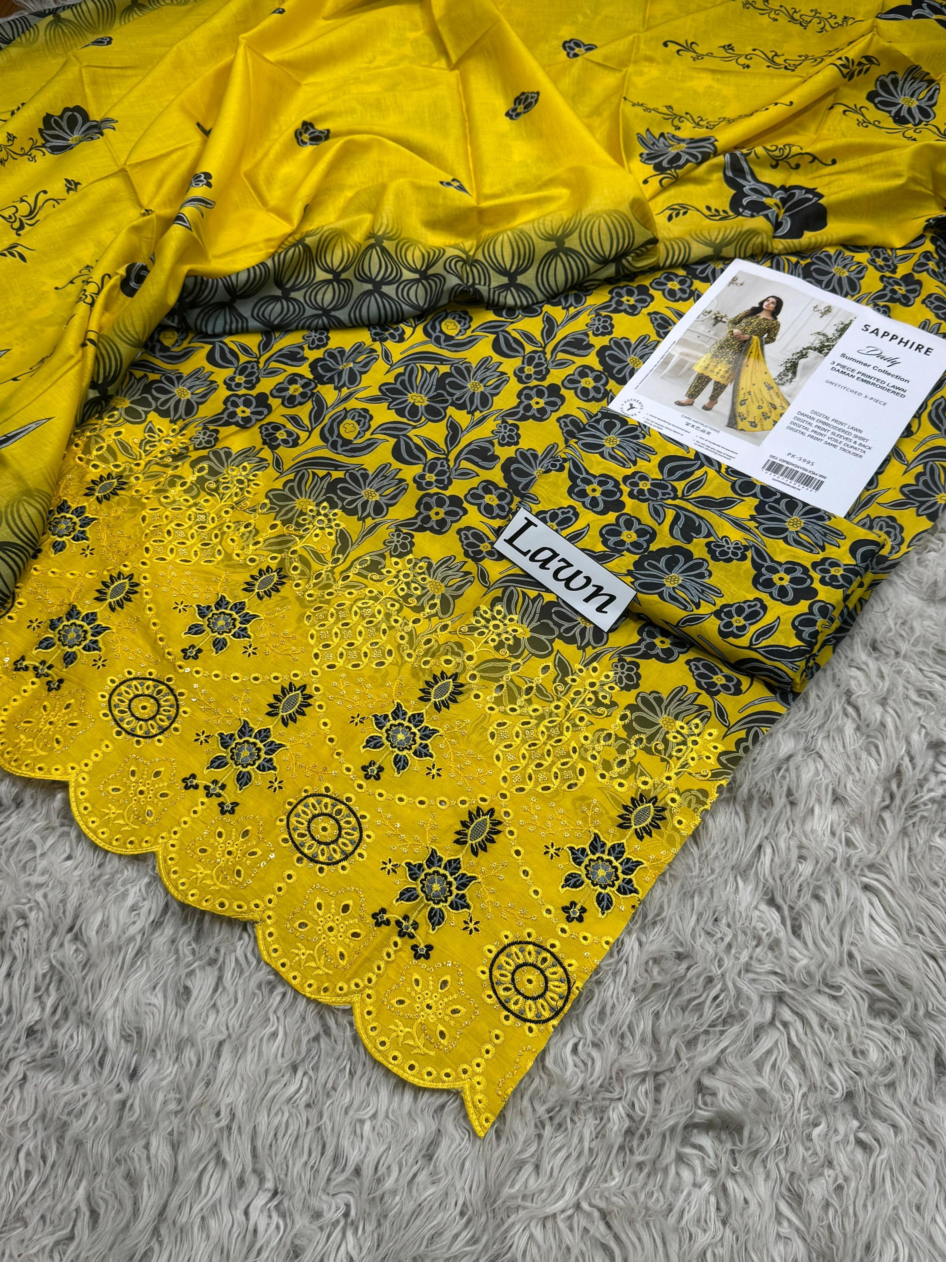 Mustard Dreams Lawn 3PC Unstitched Suit – Summer Festive Collection