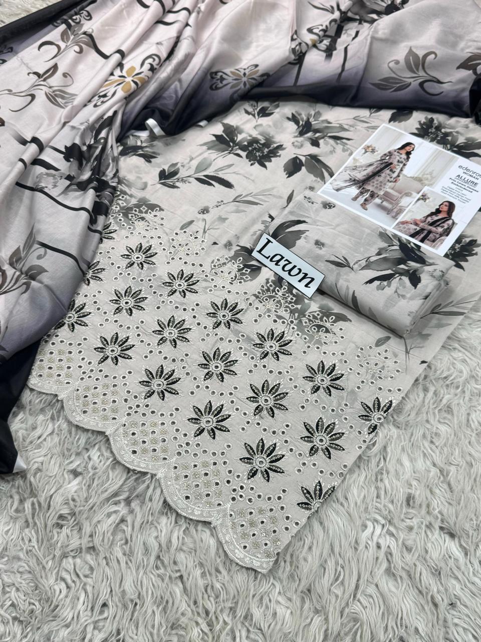 Bloomy Haze Lawn 3PC Unstitched Suit – Summer Festive Collection