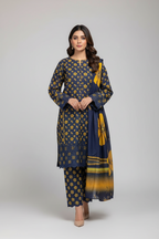 Midnight Blooms Lawn 3PC Unstitched Suit – Summer Festive Collection
