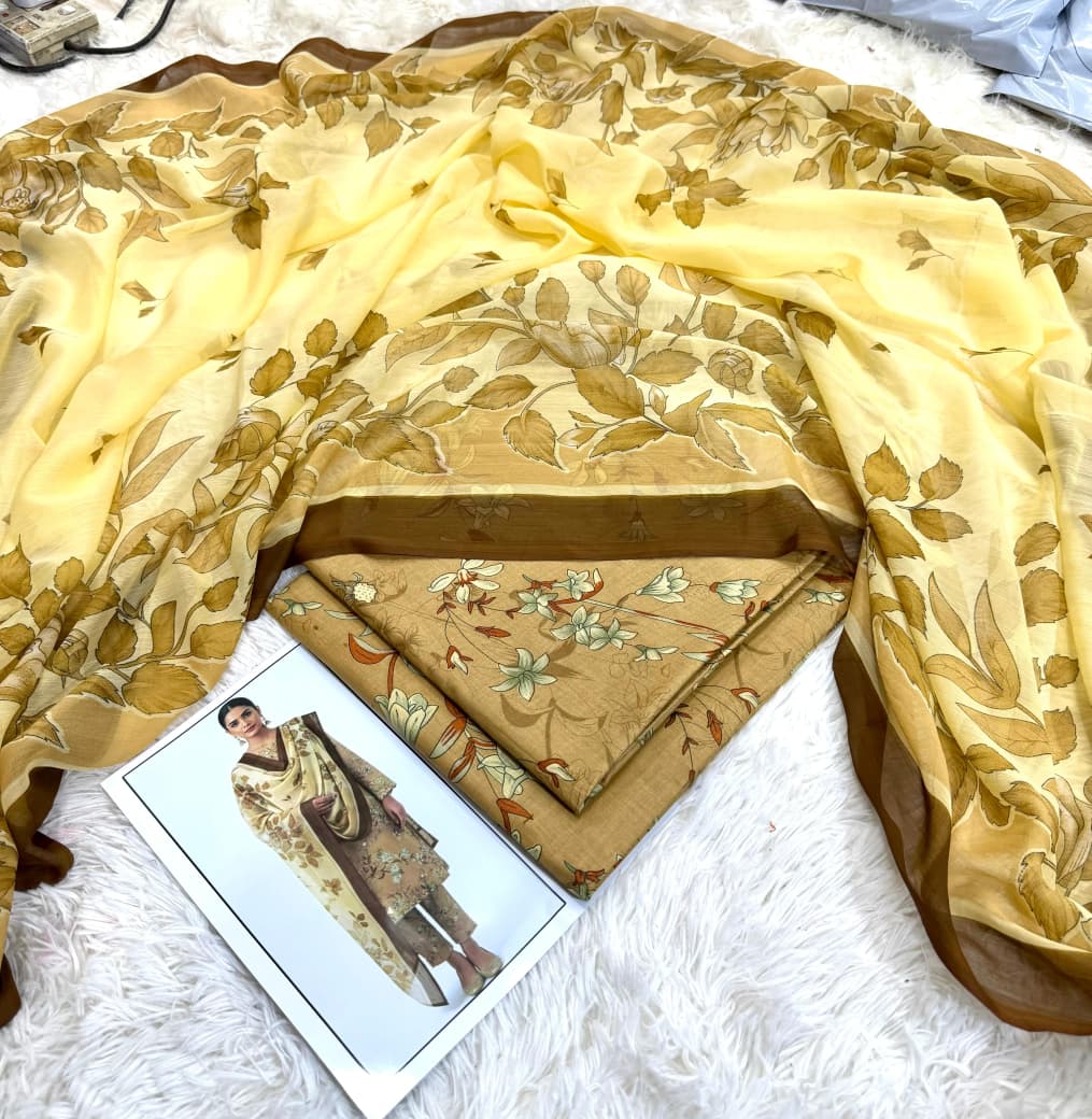 Summer Bloom Premium Lawn 3PC Unstitched Suit – Summer Collection