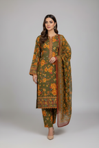 Orange Rose Premium Lawn 3PC Unstitched Suit – Summer Collection