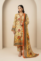 Sunshine Bloom Premium Lawn 3PC Unstitched Suit – Summer Collection