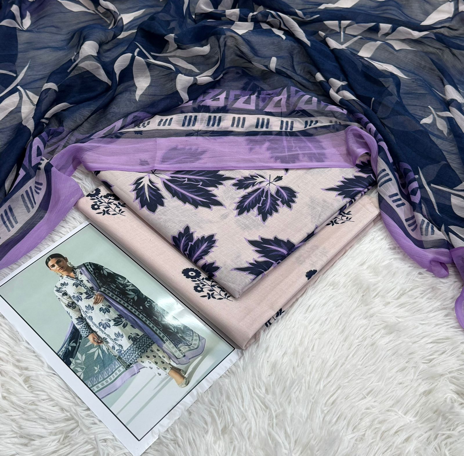 Purple Fall Premium Lawn 3PC Unstitched Suit – Summer Collection