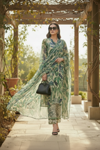 Green Petals Premium Lawn 3PC Unstitched Suit – Summer Collection