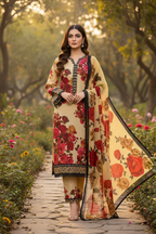Sunny Roses Premium Lawn 3PC Unstitched Suit – Summer Collection