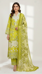 Neon Bloom Premium Lawn 3PC Unstitched Suit – Summer Collection