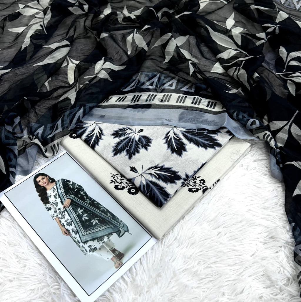 Summer Night Fall Premium Lawn 3PC Unstitched Suit – Summer Collection