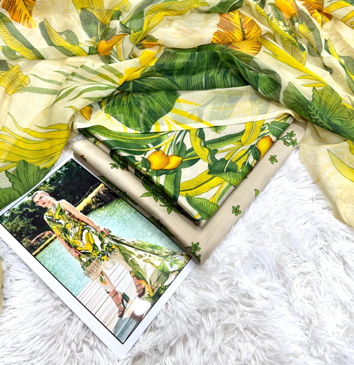 Lime Light Premium Lawn 3PC Unstitched Suit – Summer Collection