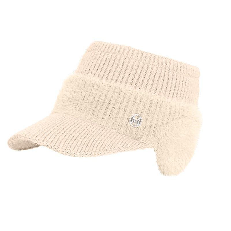 Women's Korean Style Fashion Ear Guard Knit Cap – Thick Warm Windproof Ear Protection Hat