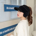 Women's Korean Style Fashion Ear Guard Knit Cap – Thick Warm Windproof Ear Protection Hat