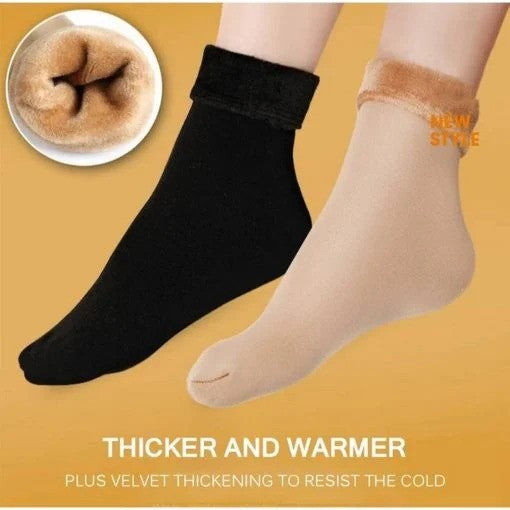 Women’s Woolen Warm Fleece Thermal Winter Socks – Cozy Quarter Length (Pair)